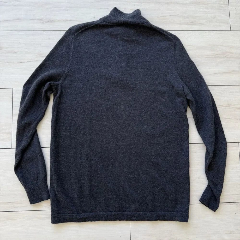 Joseph Abboud Men’s Merino Wool Sweater Size Small Gray Quarter Zip Long Sleeve